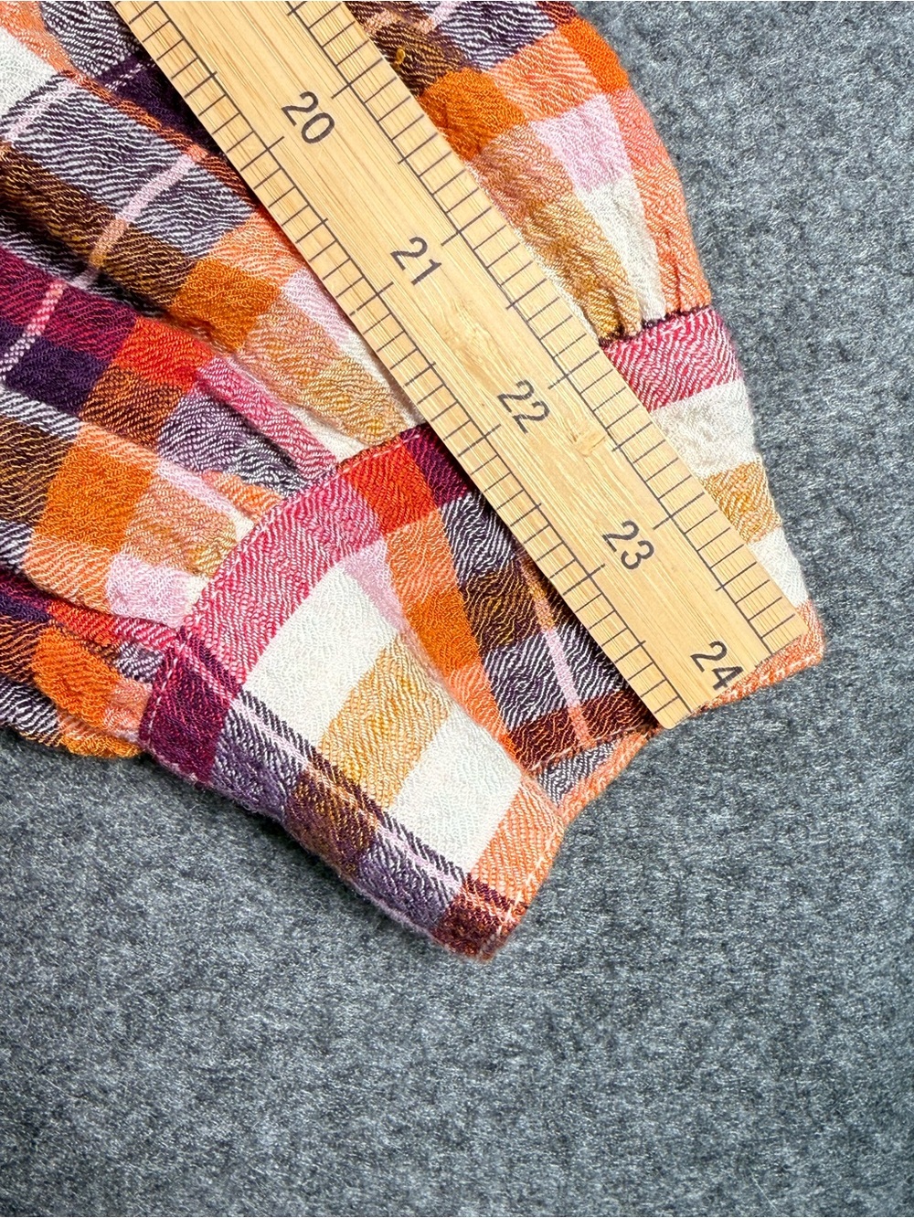 Pilcro Plaid Ruffle Button Front Blouse Small Boho Cottagecore Fall Top - Picture 11 of 12